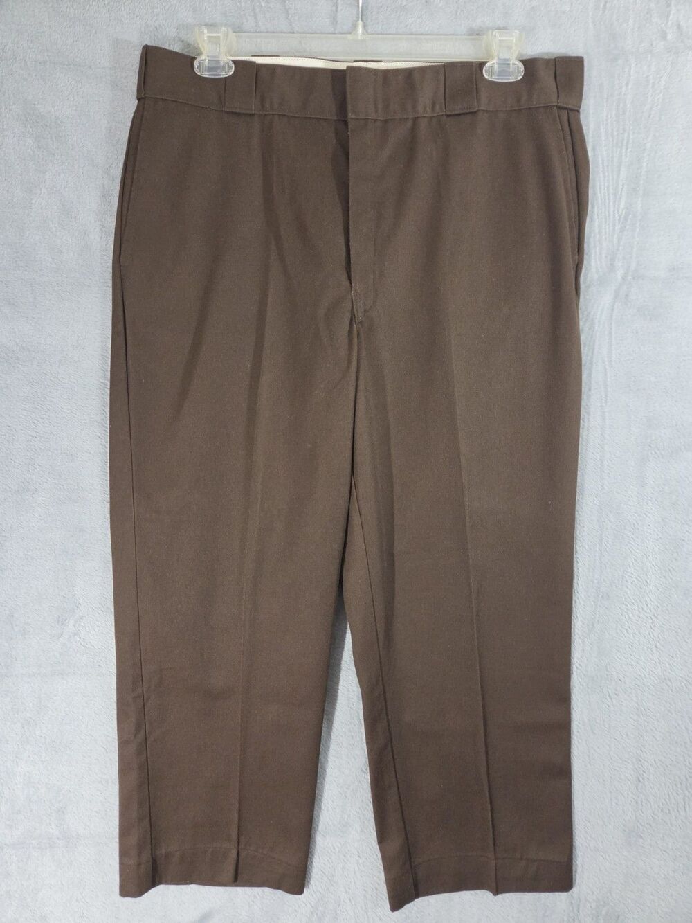 CROPPED Vintage Dickies 874MH 37X26 NIC Made Men's Rare Mahogany Brown Pants Y2K